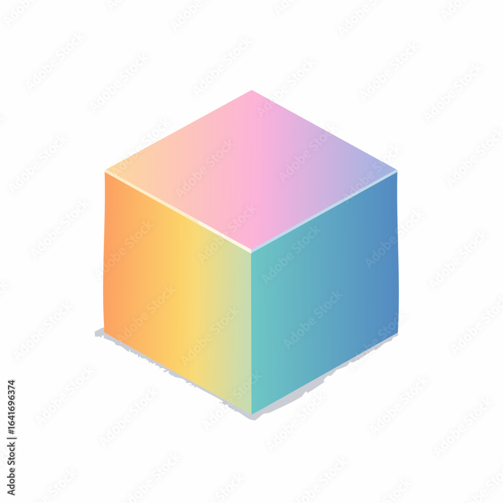 Fototapeta premium A vibrant colorful cube gradient design Pro PNG 4