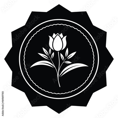 Florist element isolated florist badge on white background 