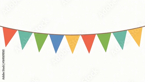 Color bunting pennant garland on a string