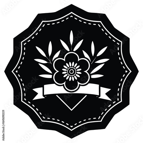 Florist element isolated florist badge on white background 