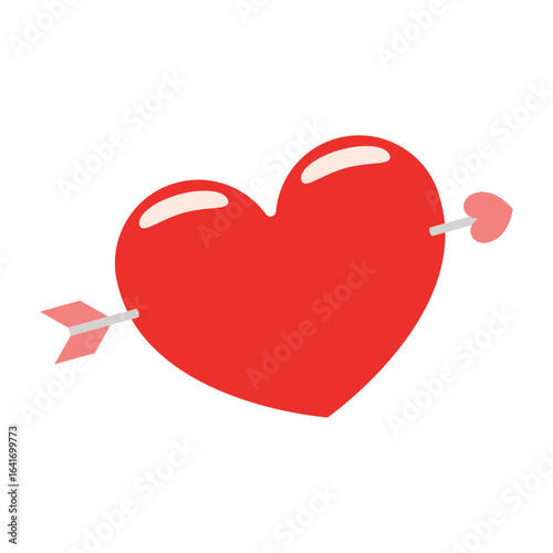 Heart pierced by arrow. Vector