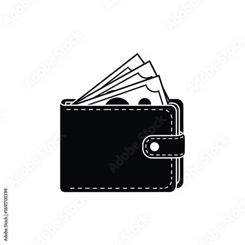 Wallet with cash silhouette 