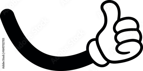 Thumbsup gesture of comic hand