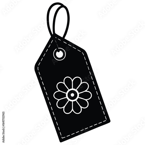 Florist element isolated florist price tag on white background 