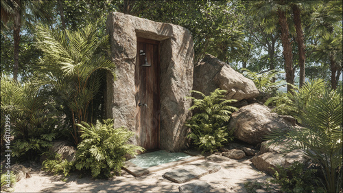 An ancient stone structure with rough textures, highlighting the enduring beauty of rock and natural architecture.