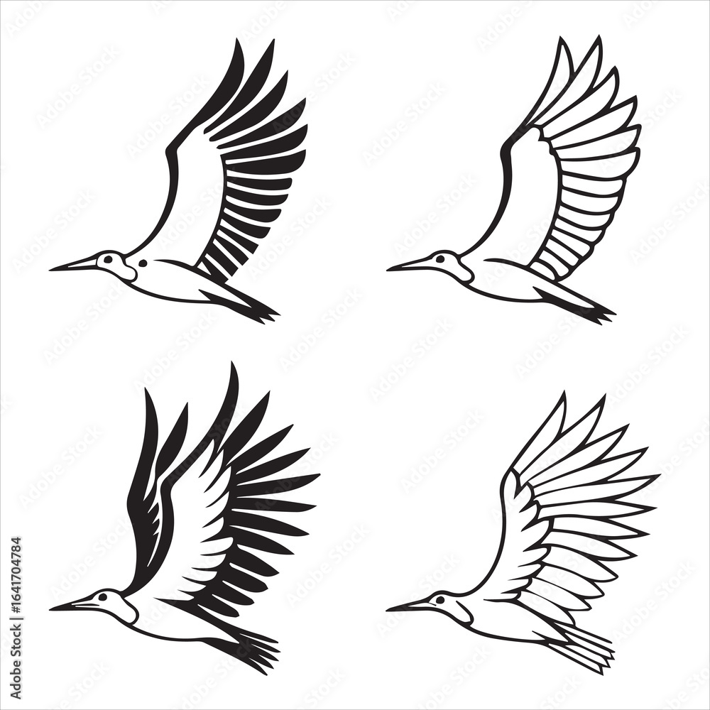 Obraz premium wings logo vector art