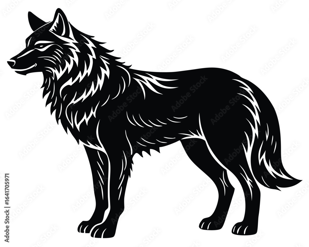 Fototapeta premium Wolf Silhouette