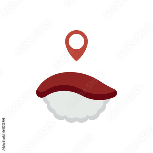 Tuna sushi delivery icon. Vector