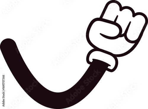 Powerful fist gesture comic hand