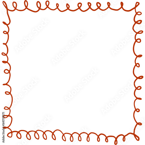 Decorative Red Curly Border Perfect for Invitations, Cards, and Creative Designs