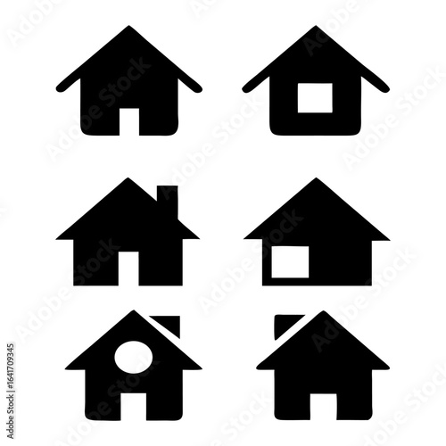 Collection of versatile home and real estate related icons in a clean modern style suitable for web and print applications