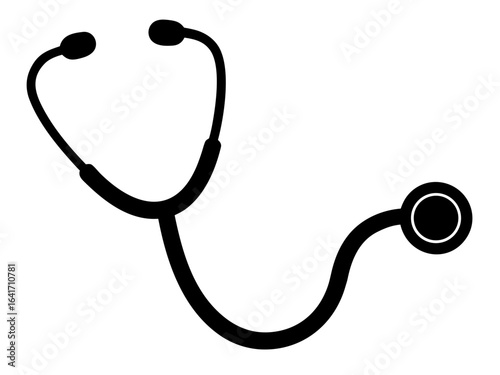 Stethoscop icon,Doctor stethoscope silhouette vector