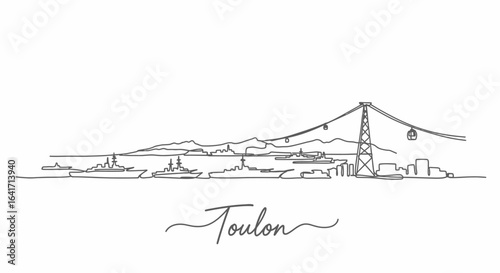 Toulon Skyline with France, and Vector Illustration.
