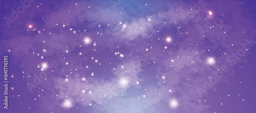 Space galaxy background with many stars. Space infinity with milky way starlight glow astronomical vector background	