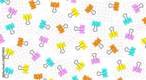 Colorful paper clips. Office and school stationery.