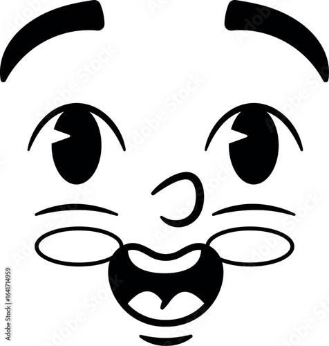 Happy smiling emotional face caricature