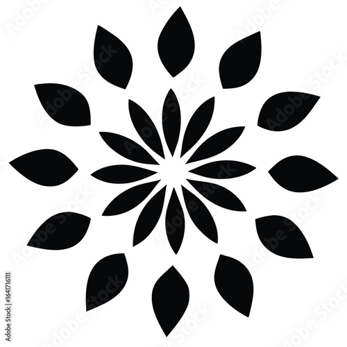 Florist element isolated flower petals on white background 