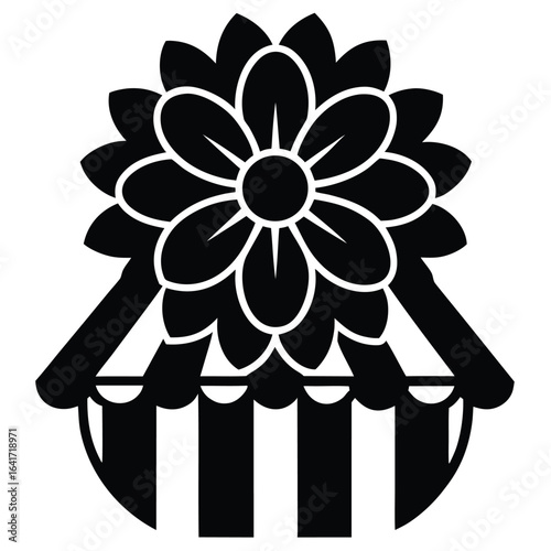 Florist element isolated flower shop logo on white background 
