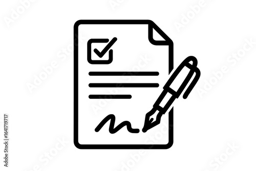 Contract agreement memorandum of understanding legal document with stamp and seal concept for web banners, websites, infographics, business signing vector illustration on transparent background