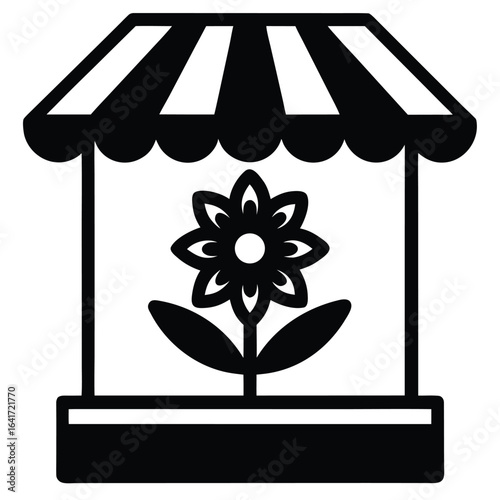 Florist element isolated flower shop sign on white background 