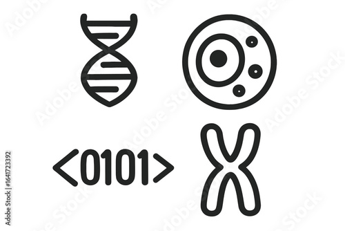 Life gene model DNA bio code genetics molecule structure chromosome icon medical science biology biotechnology vector illustration on transparent background