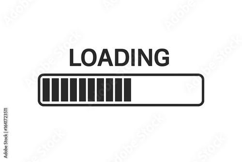 Loading bar progress icon, software update and installation process, download and upgrade vector illustration, system loading sign, digital progress indicator