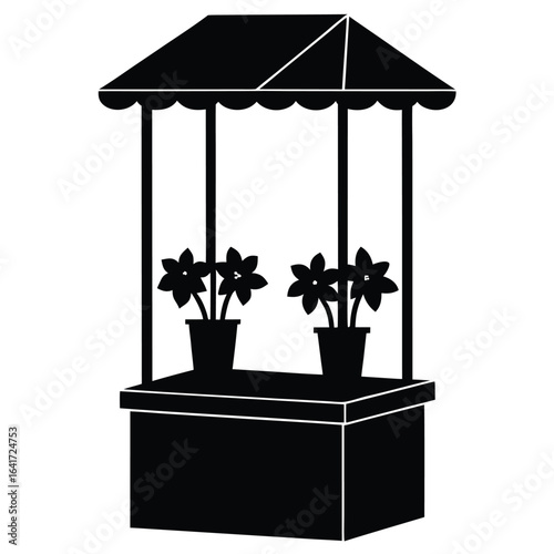 Florist element isolated flower stand on white background 
