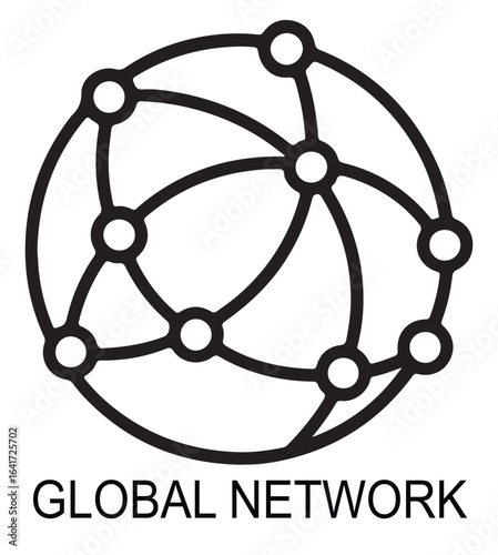 Abstract globe network icon representing digitalization and connectivity