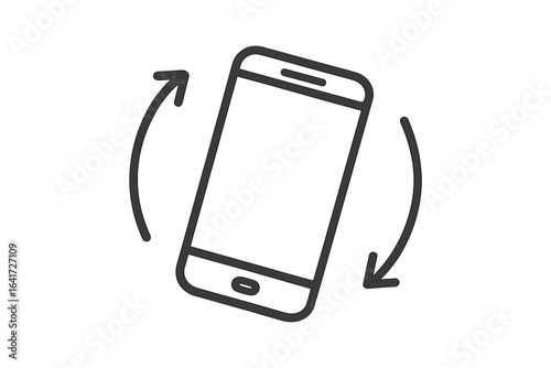Rotate smartphone icon vector, device rotation symbol, mobile phone turn illustration on transparent background, user interface UX element, technology gadget graphic