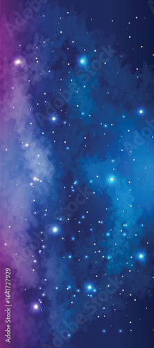 Space galaxy background with many stars. Space infinity with milky way starlight glow astronomical vector background	