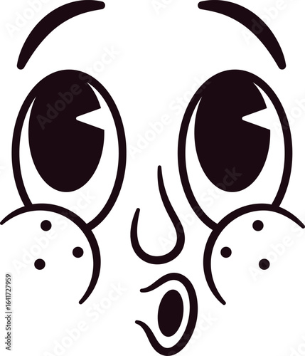 Carefree humor face caricature whistling