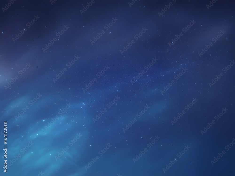 Naklejka premium Deep blue starry night sky with wispy clouds stars dark