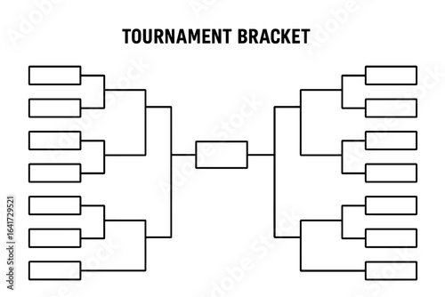 Blank Tournament Bracket Template for Playoffs Schedule, Creative Vector Illustration of Sports Competition Bracket, Editable Knockout Tournament Chart Design, Visual Layout for Matches