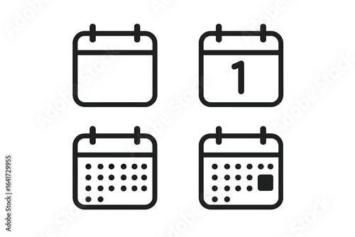 Week Icon Set, Days of the Week Calendar Badges, Weekly Planner Symbols, Modern Calendar Vector Icons, Time Management, Schedule, Date Markers on Transparent Background
