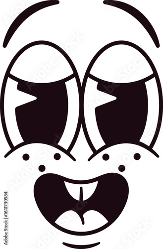 Comic face with amazement expression