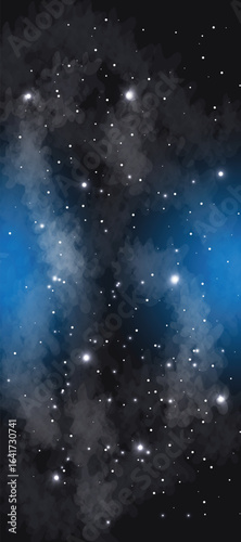 Space galaxy background with many stars. Space infinity with milky way starlight glow astronomical vector background	