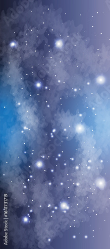 Space galaxy background with many stars. Space infinity with milky way starlight glow astronomical vector background	