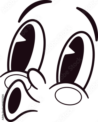 Whistling kawai face caricature vector illustration