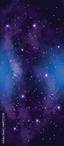 Space galaxy background with many stars. Space infinity with milky way starlight glow astronomical vector background	