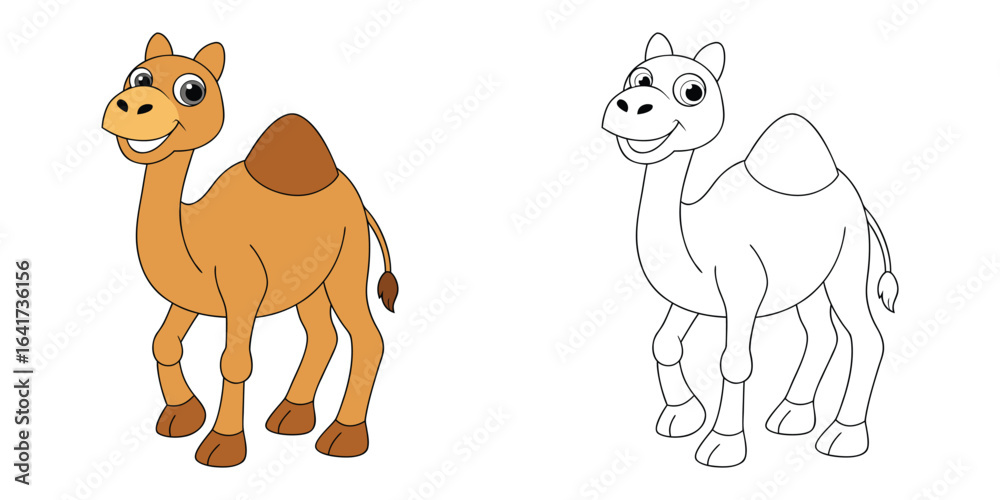 Fototapeta premium Humpy Dune the camel with two humps and a smiley face