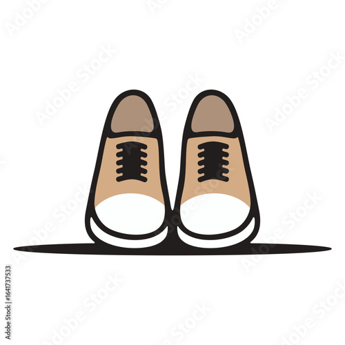 Casual sneakers in minimalist style, white and beige, modern streetwear