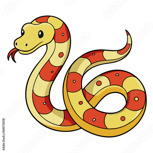 Simple Unique Design Boa Constrictor Vector Style on White