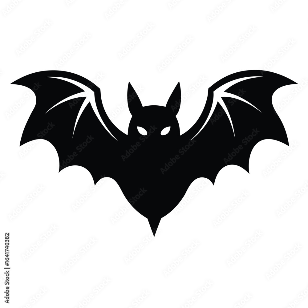 Obraz premium bat silhouette vector icon on white background