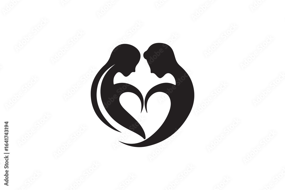 Fototapeta premium couple silhouette vector