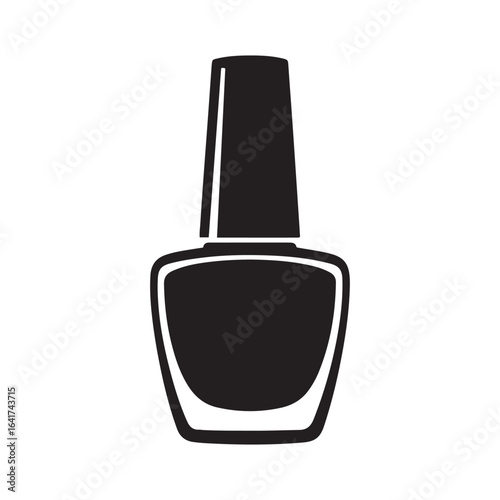 Nail polish bottle silhouette vector, Nail polish icon. Vector black silhouette. with white background.