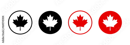 Maple leaf icon set