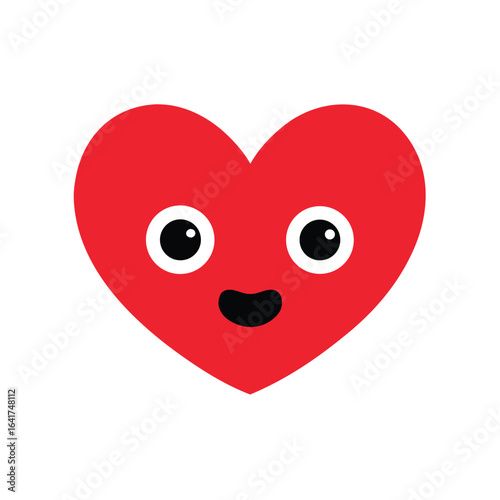 Cute heart bouncing softly with cheerful warm happy movement Vector illustration