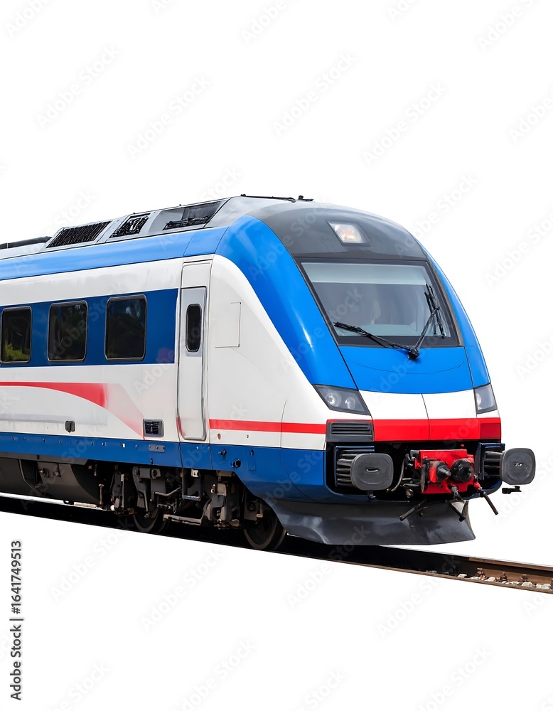 Fototapeta premium Modern passenger train on tracks
