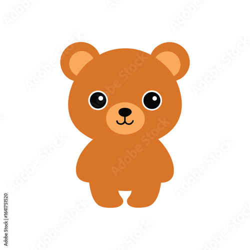 Sweet baby bear blinking with adorable expression of joy Vector illustration