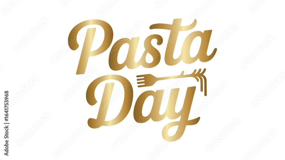 Naklejka premium Elegant Golden Pasta Day Vector Design for Culinary Arts and Food Appreciation